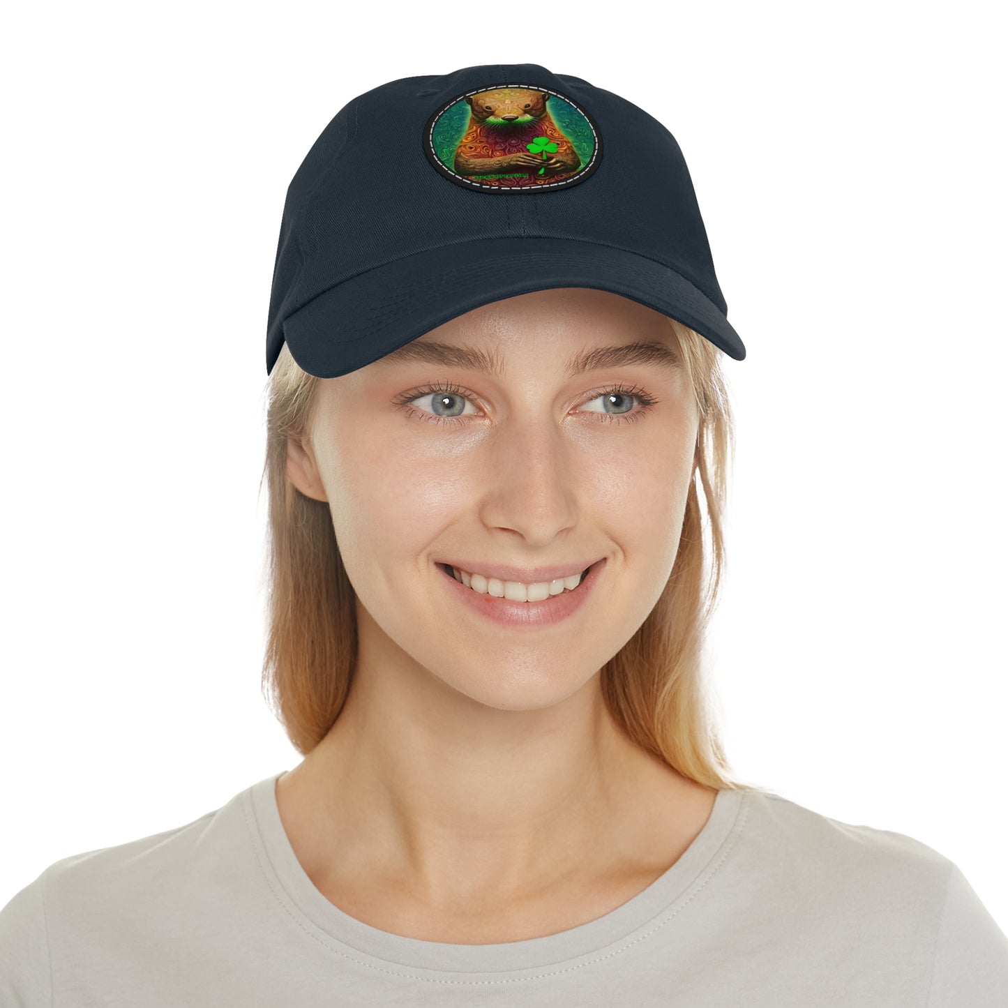 Lucky-Otter Hat with Leather Patch (Round)