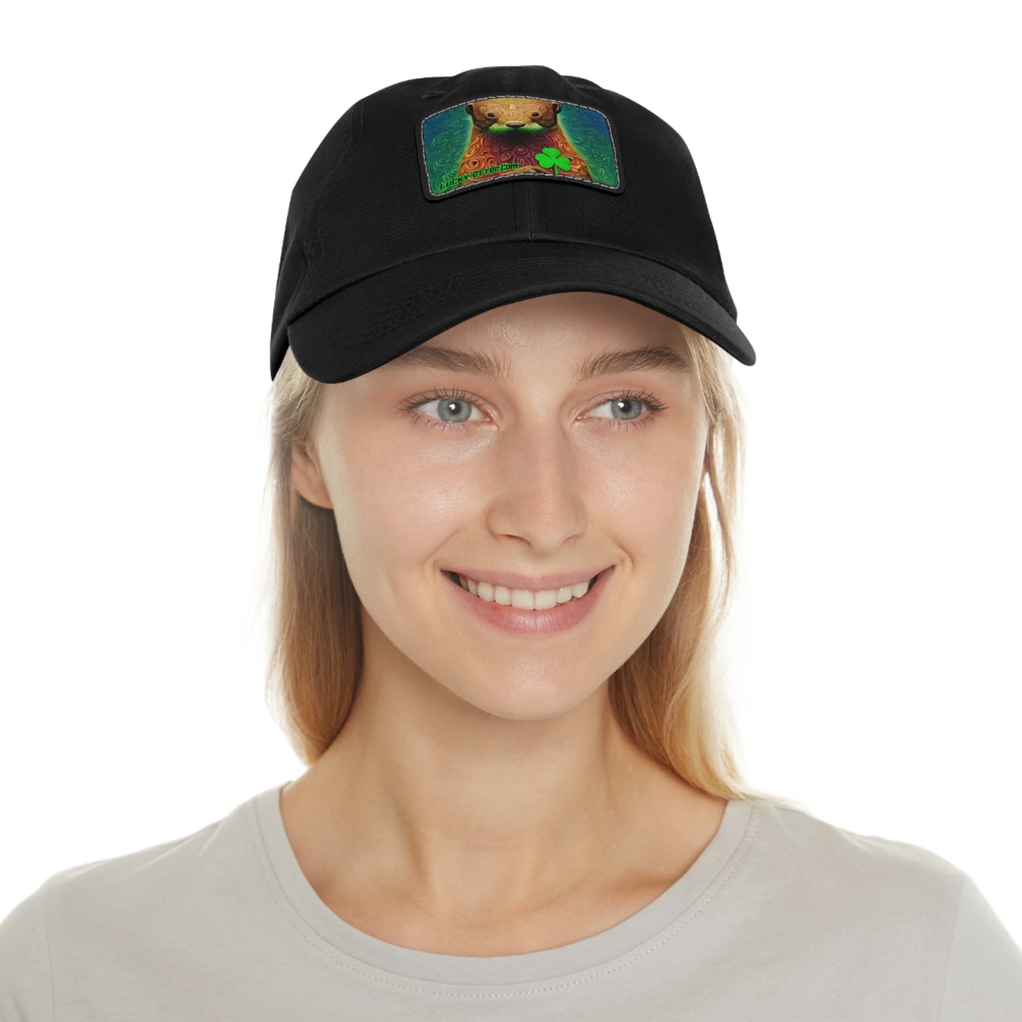 Lucky-Otter Hat with Leather Patch (Rectangle)