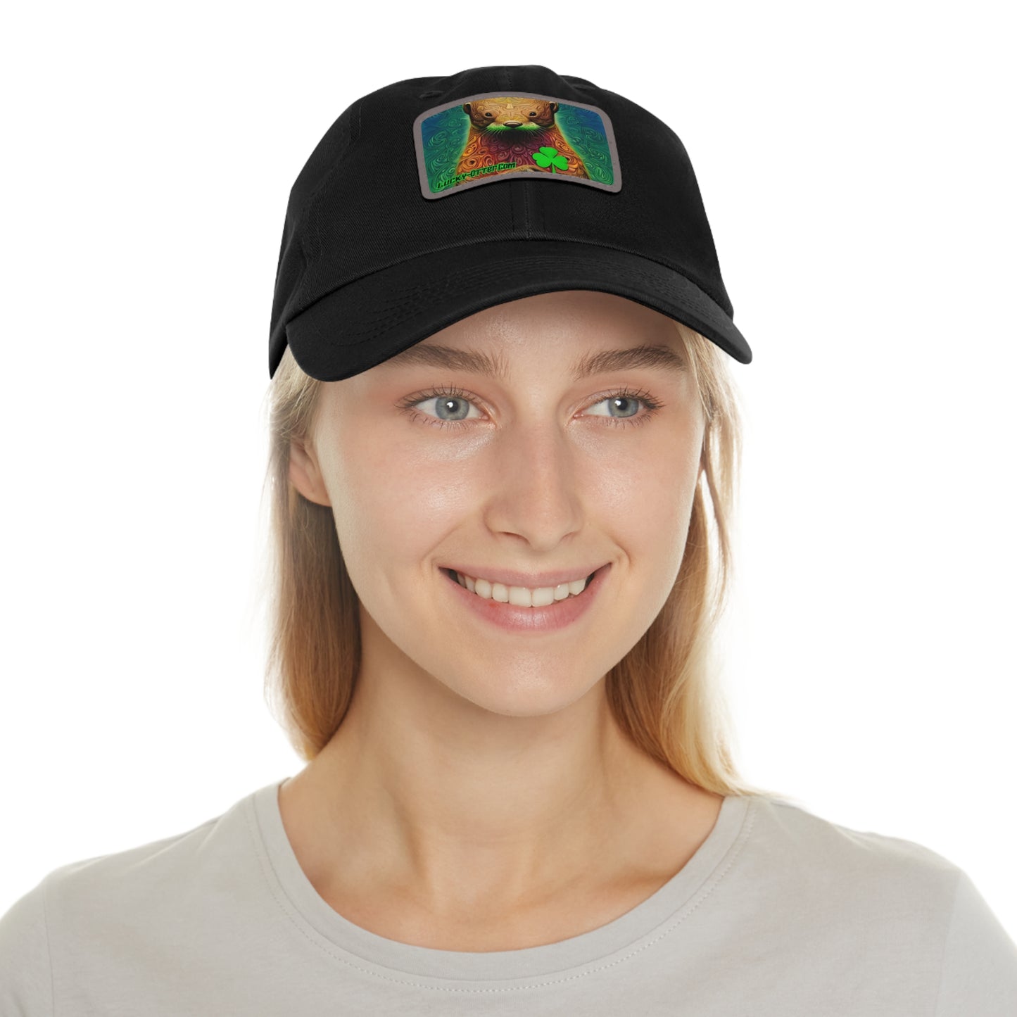 Lucky-Otter Hat with Leather Patch (Rectangle)