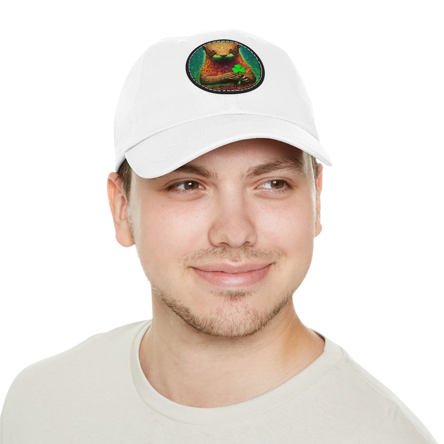 Lucky-Otter Hat with Leather Patch (Round)