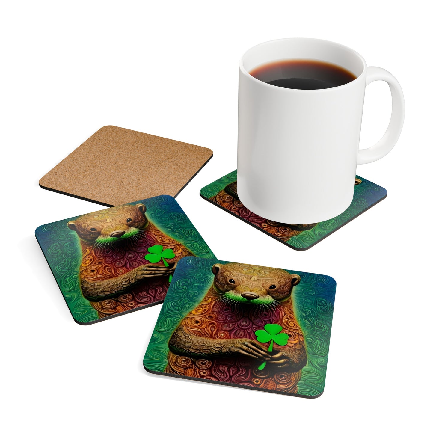 Lucky-Otter Corkwood Coaster Set