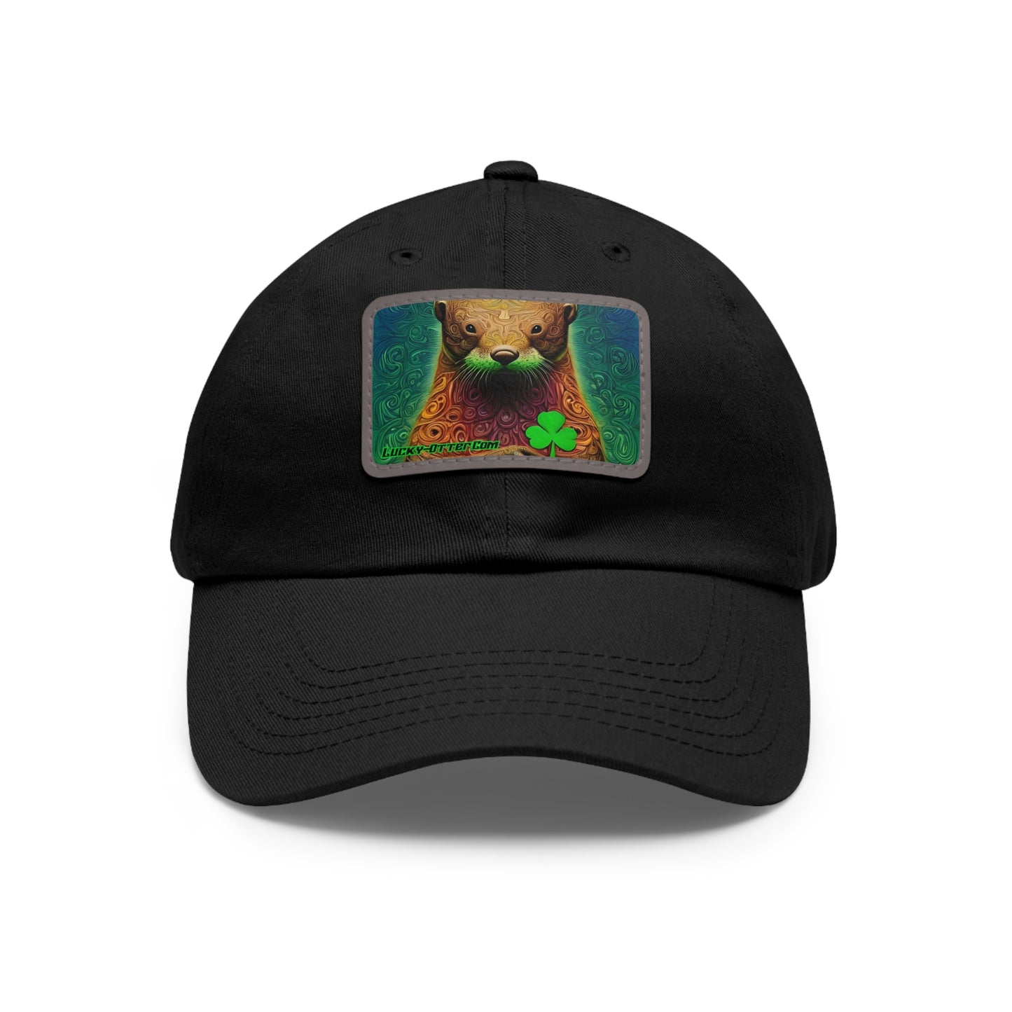 Lucky-Otter Hat with Leather Patch (Rectangle)