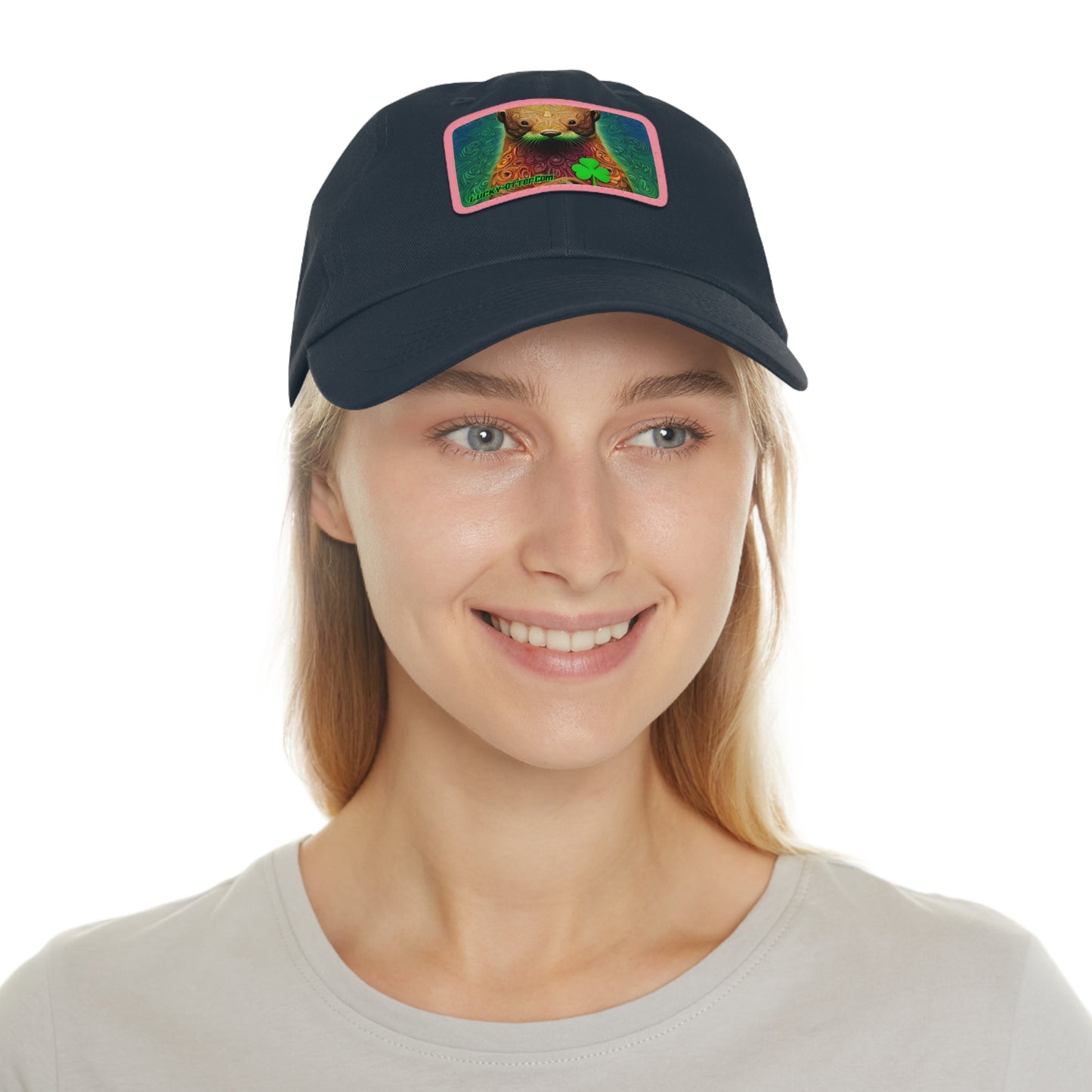 Lucky-Otter Hat with Leather Patch (Rectangle)