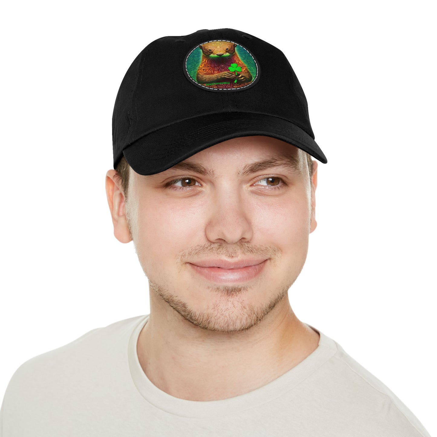 Lucky-Otter Hat with Leather Patch (Round)