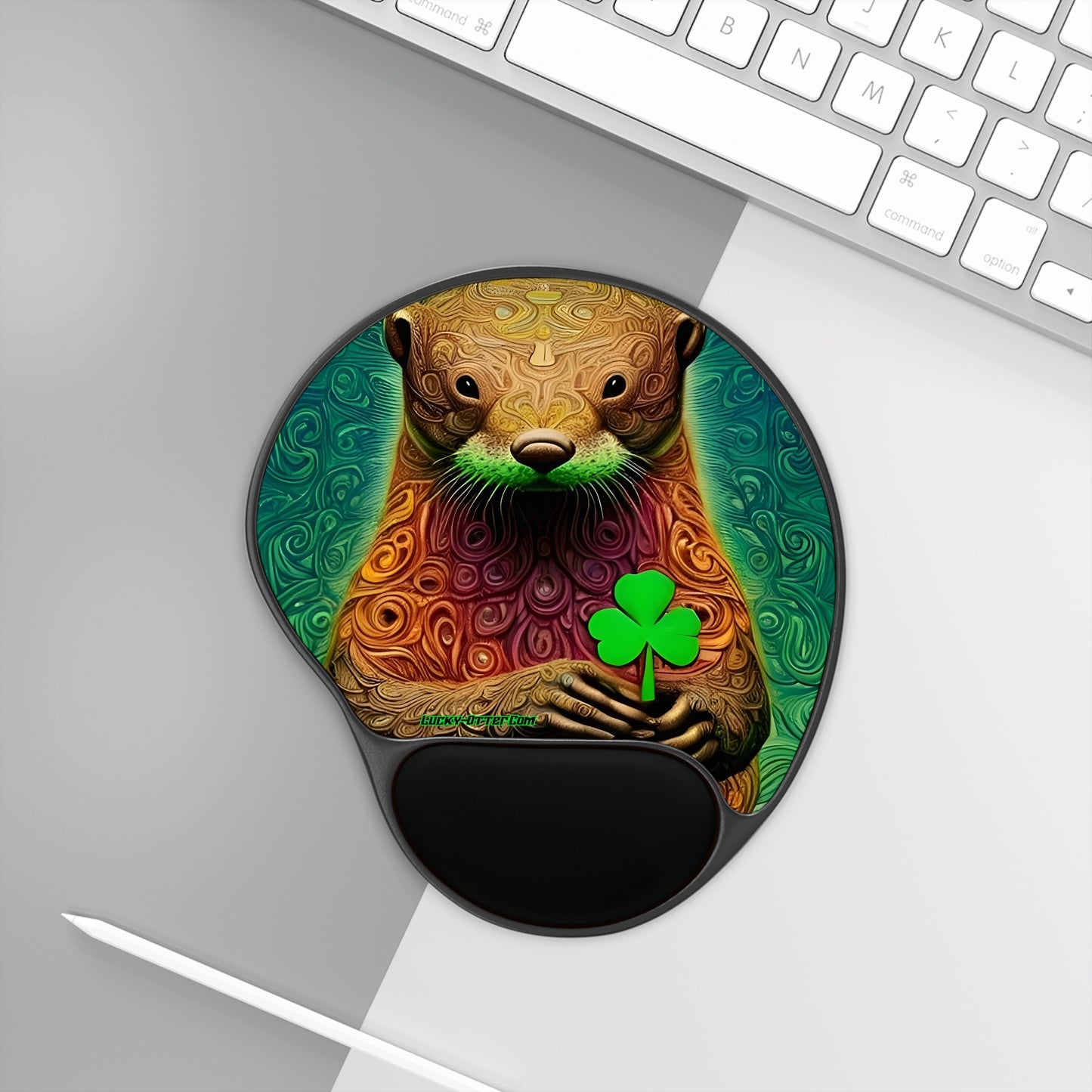 Lucky-Otter Mouse Pad With Wrist Rest