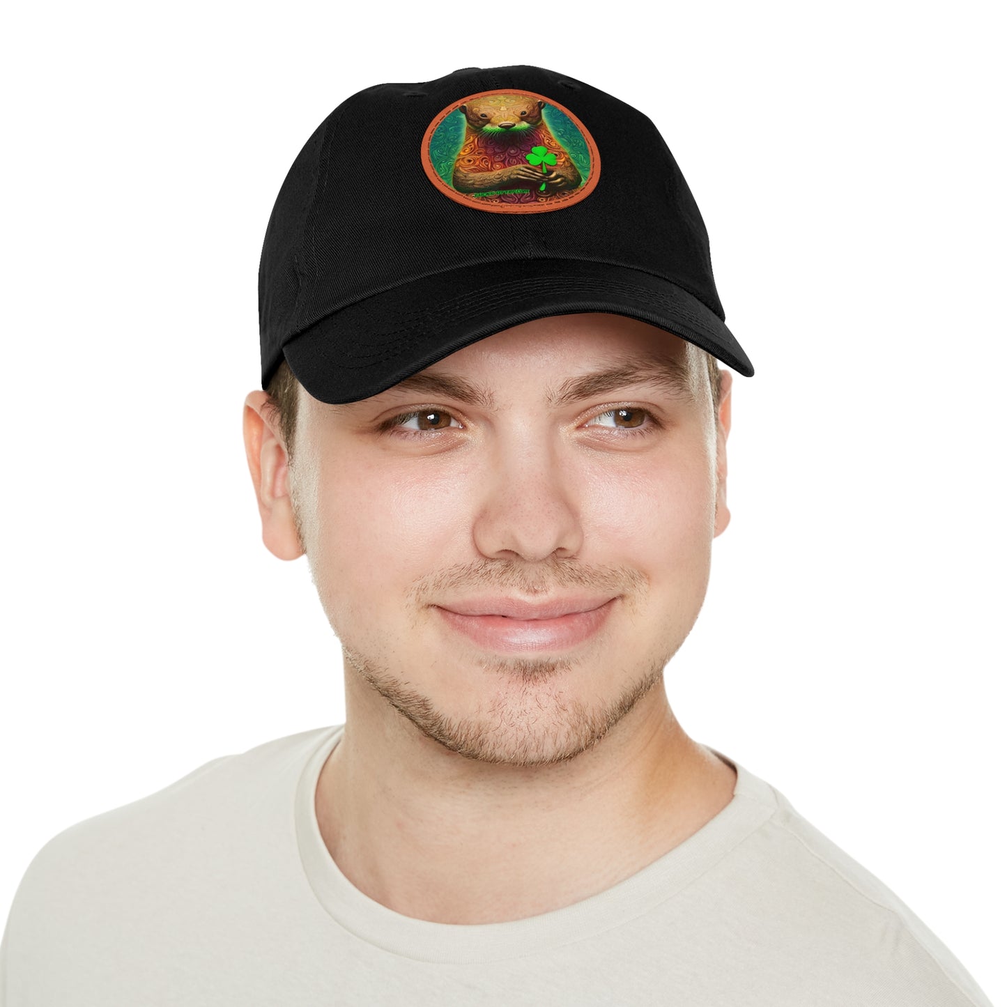 Lucky-Otter Hat with Leather Patch (Round)