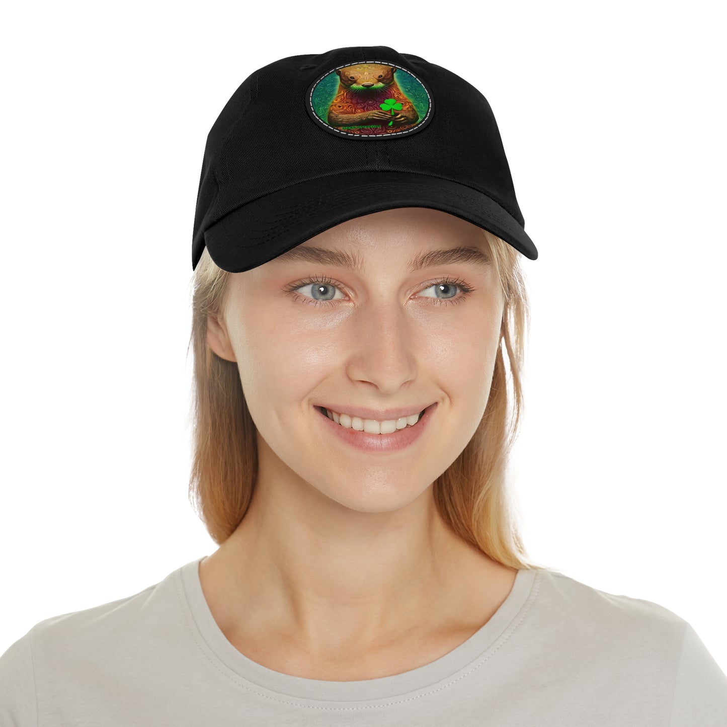 Lucky-Otter Hat with Leather Patch (Round)