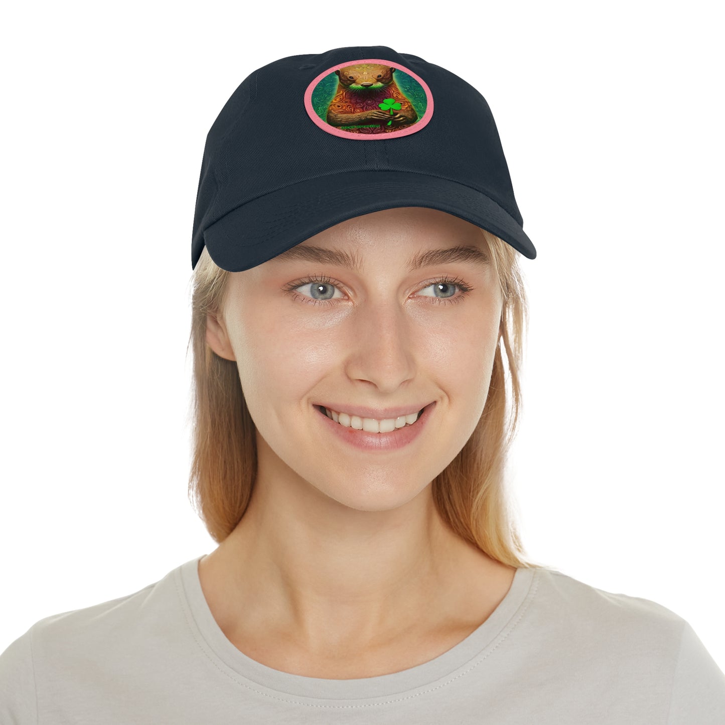 Lucky-Otter Hat with Leather Patch (Round)