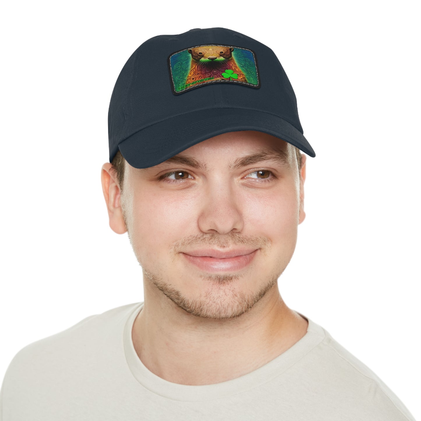 Lucky-Otter Hat with Leather Patch (Rectangle)